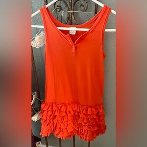 Crewcuts Orange Ruffled Dress EUC
